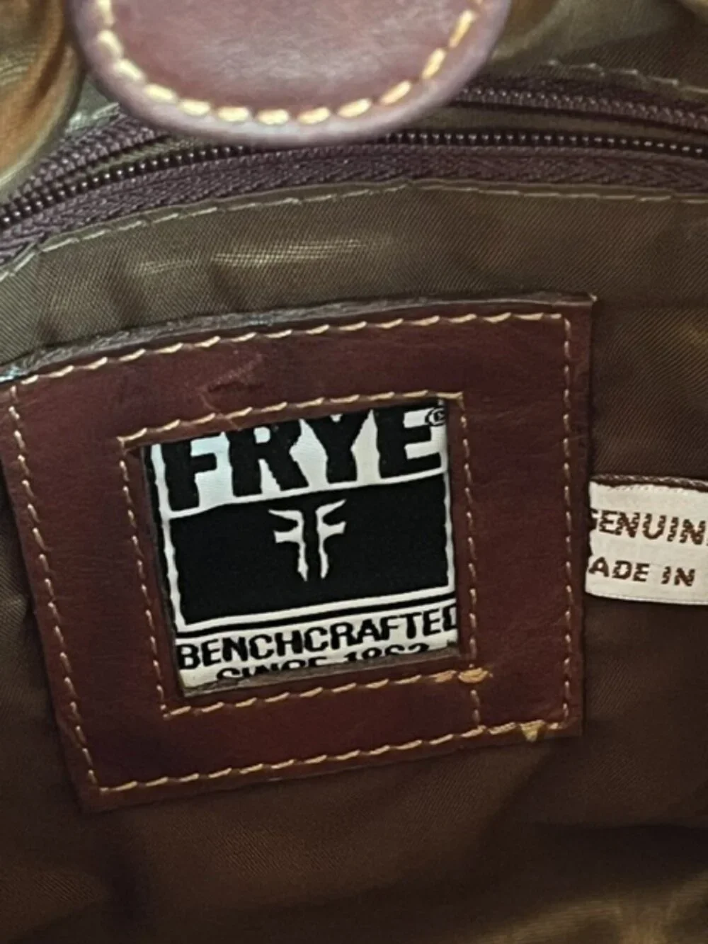 FRYE | Rich Dark Brown Leather Shoulder Bag Tote-EUC - Picture 9 of 16